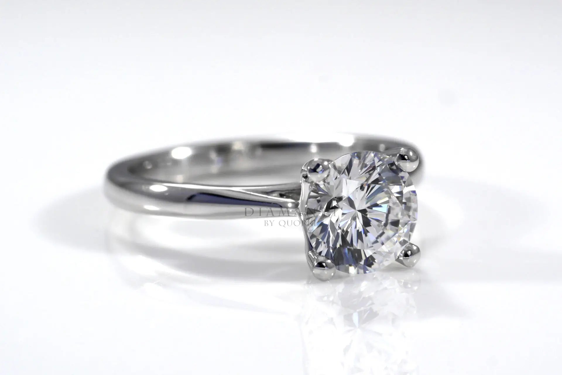 platinum affordable round lab grown diamond solitaire engagement ring