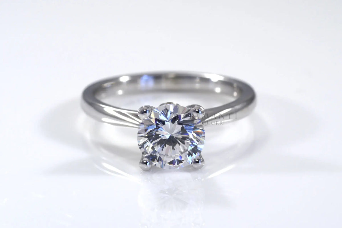 affordable round lab grown diamond solitaire engagement ring