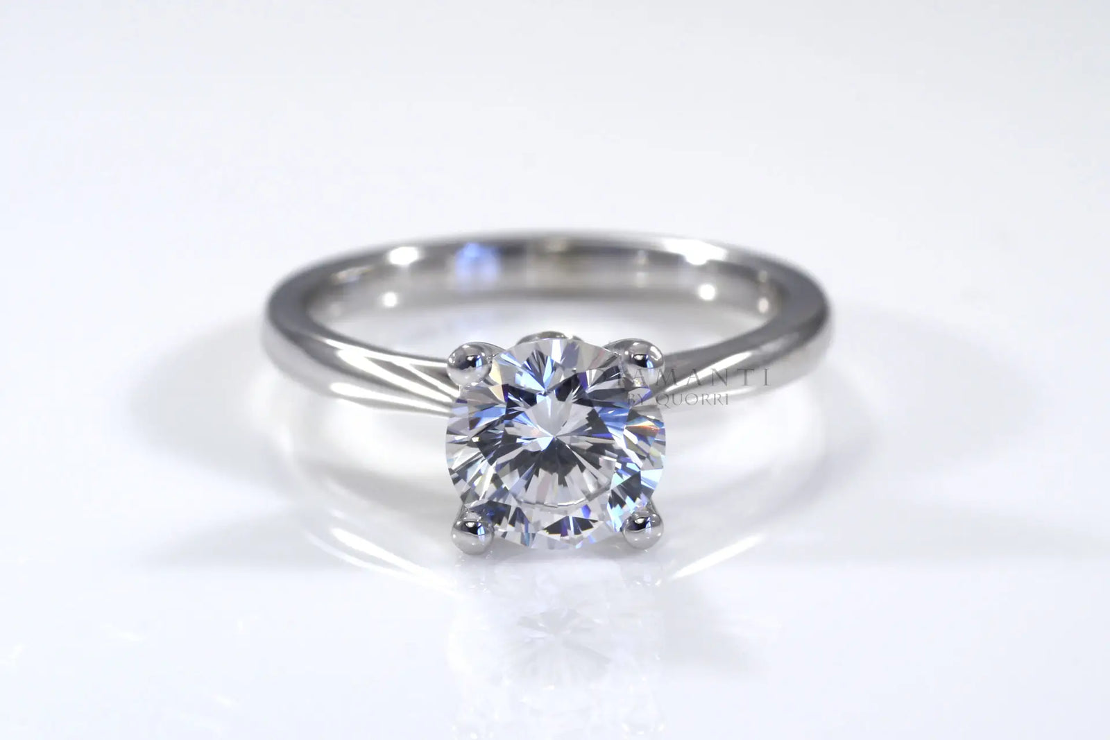 affordable round lab grown diamond solitaire engagement ring