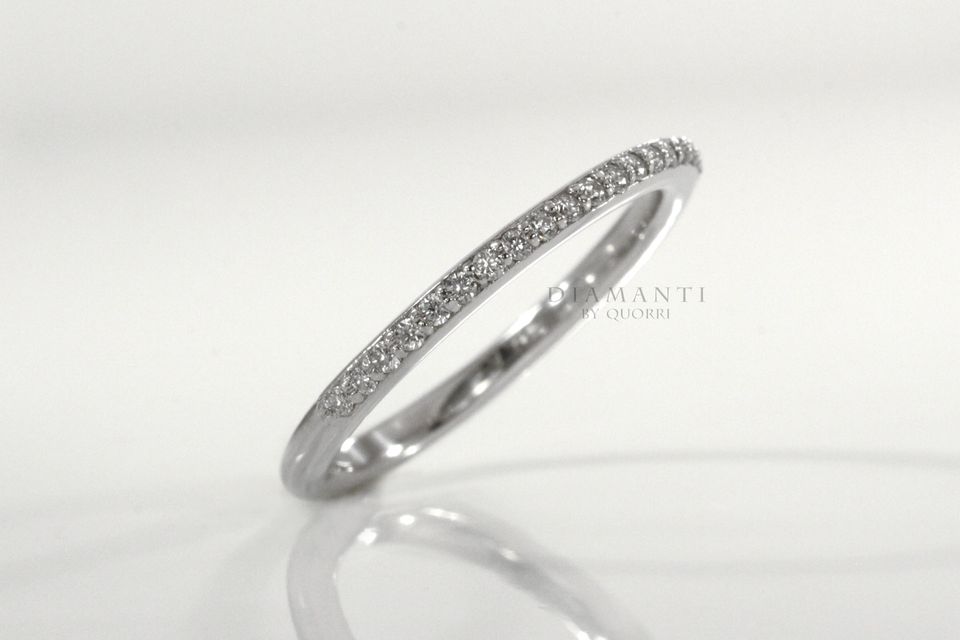 14k white gold lab diamond wedding band Quorri