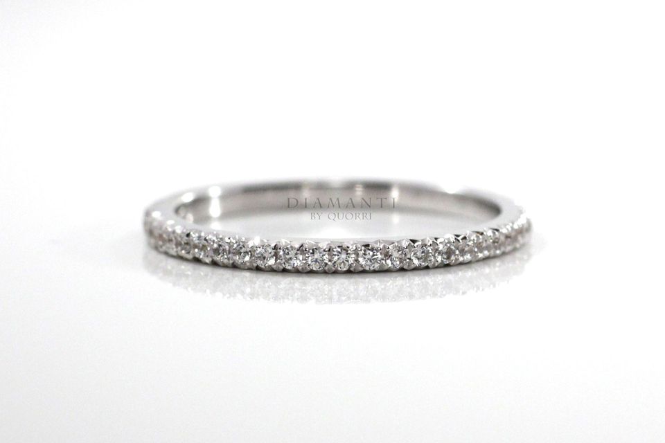 white gold lab diamond wedding band Quorri