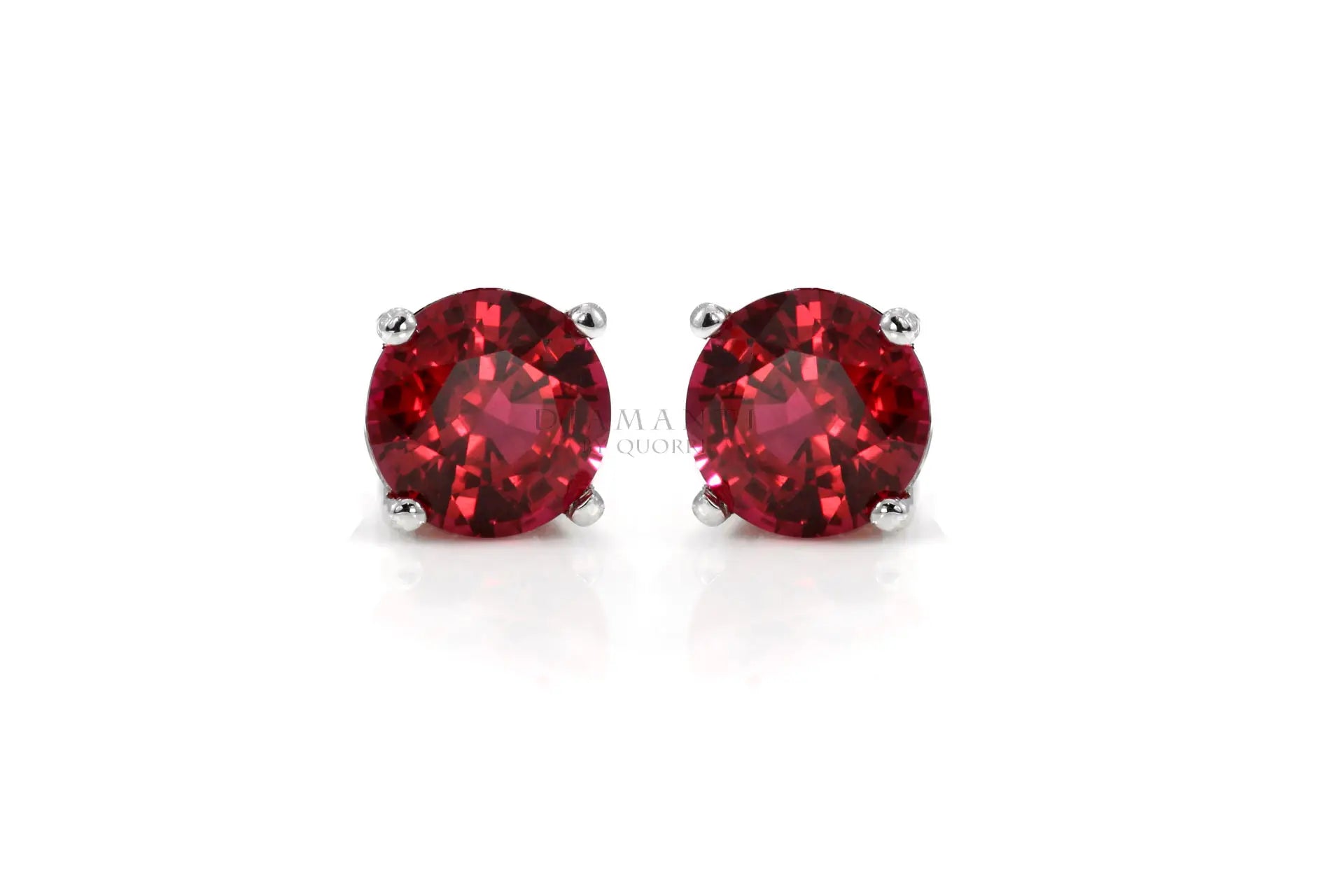 designer blood red lab ruby screw back stud earrings