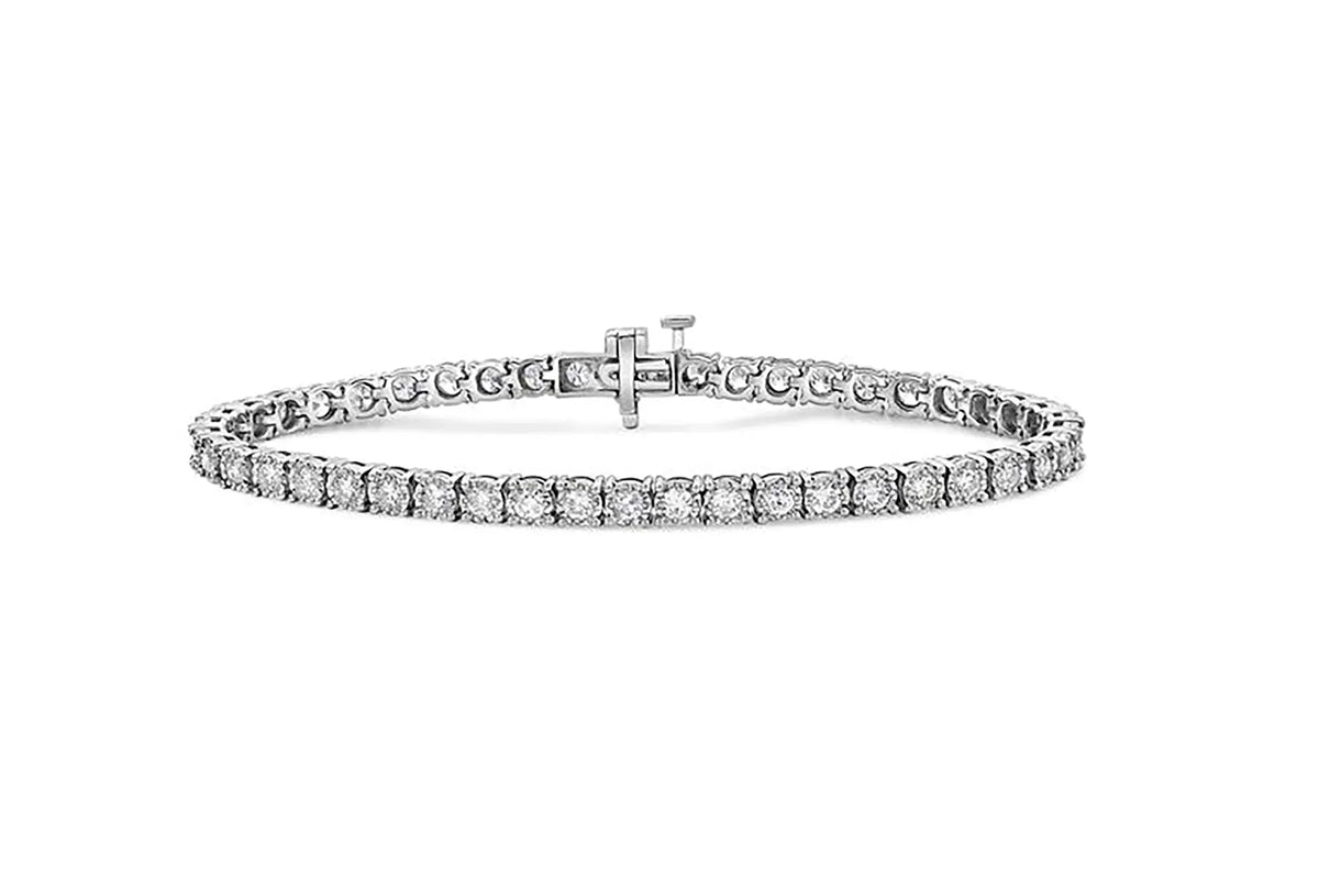 925 sterling silver round lab diamond tennis bracelet Quorri Canada 