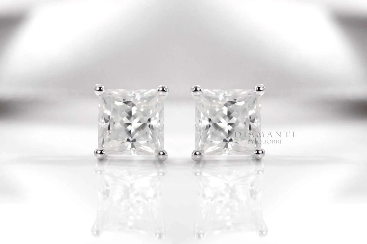 designer princess lab diamond stud earrings Quorri
