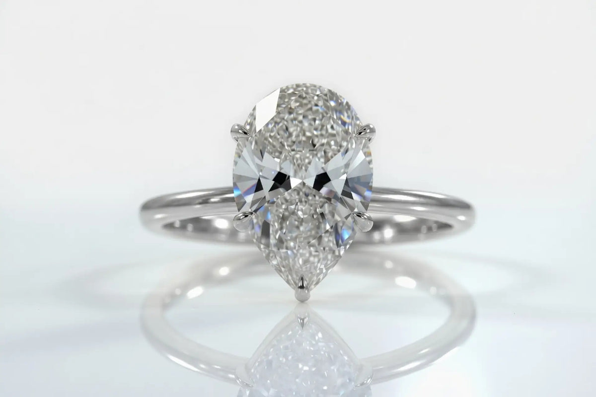 Genesis 2 carat lab diamond pear solitaire engagement ring in platinum - Quorri