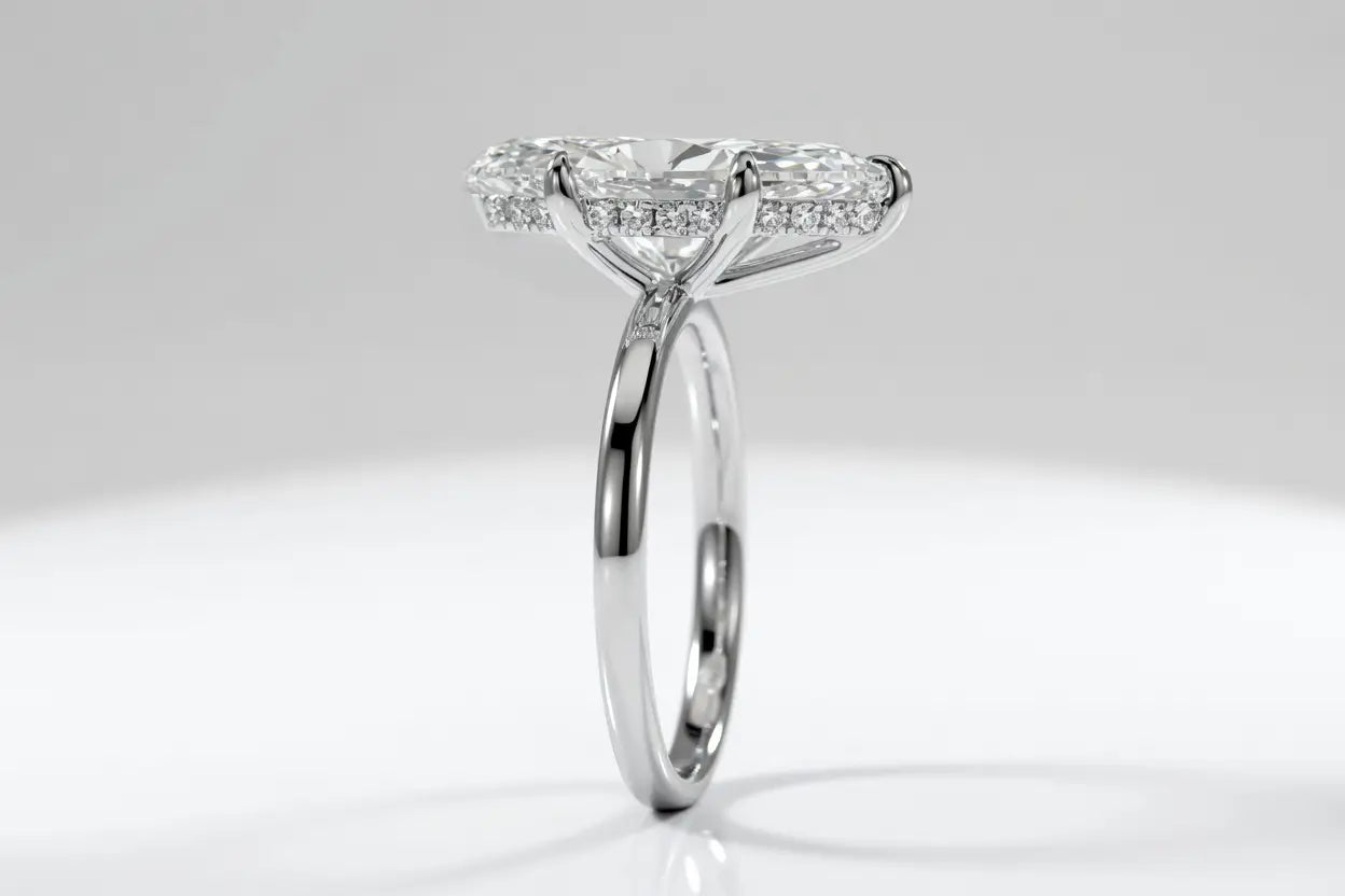 Genesis 2 carat lab diamond pear solitaire engagement ring in white - Quorri