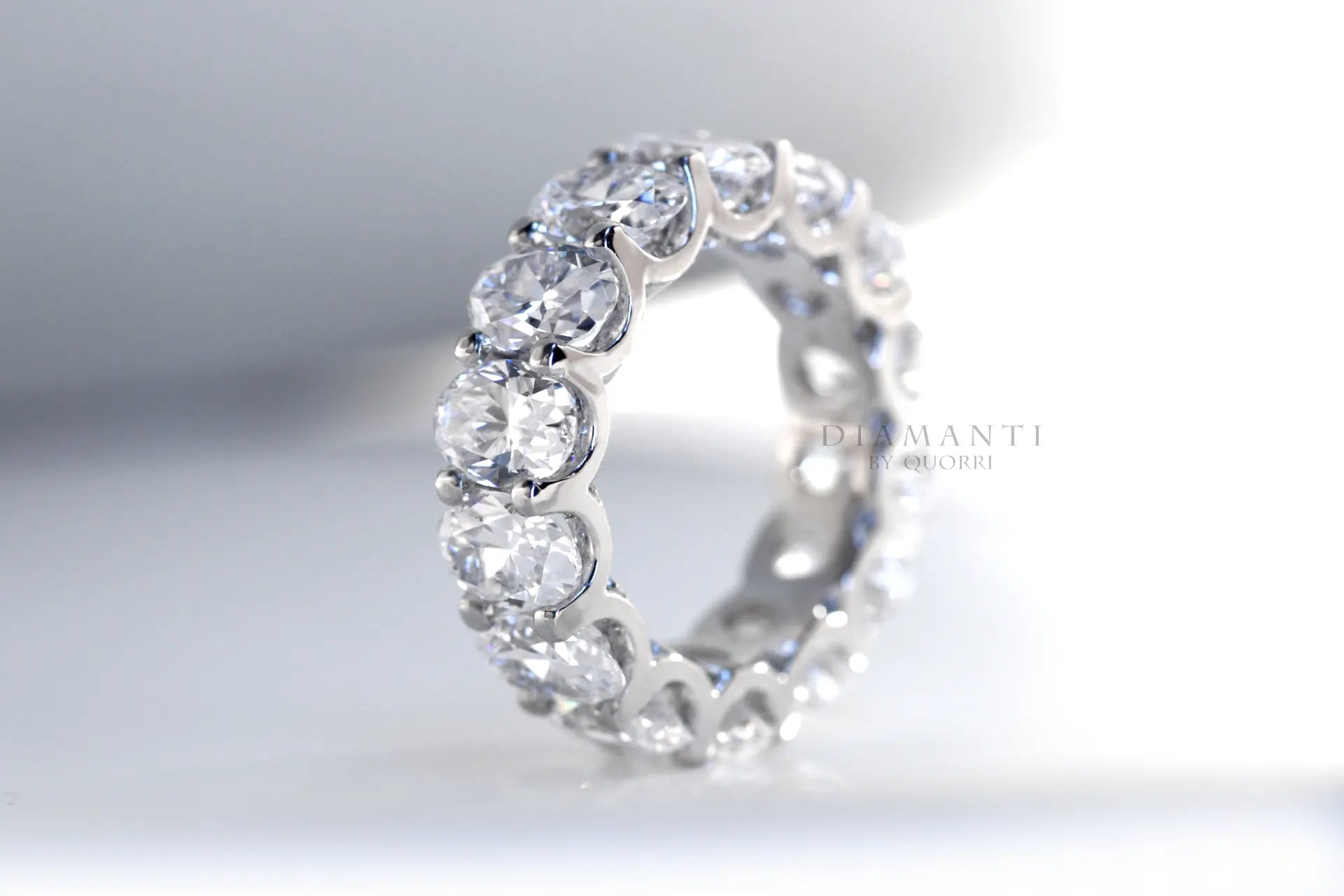 Daniel k inspired u-eternity platinum  4 carat oval lab created diamond eternity ring Quorri Canada