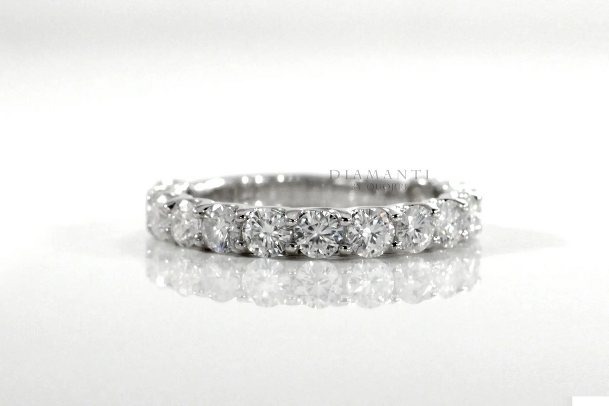 designer white gold three quarter way 2 carat diamond wedding rings Quorri