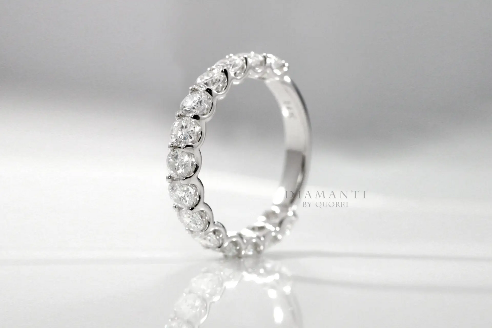 designer white gold three quarter way 2 carat diamond wedding rings Quorri