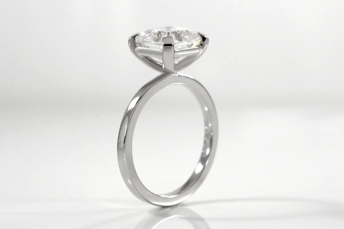 18k white gold 2 carat Asscher lab diamond solitaire engagement ring Quorri