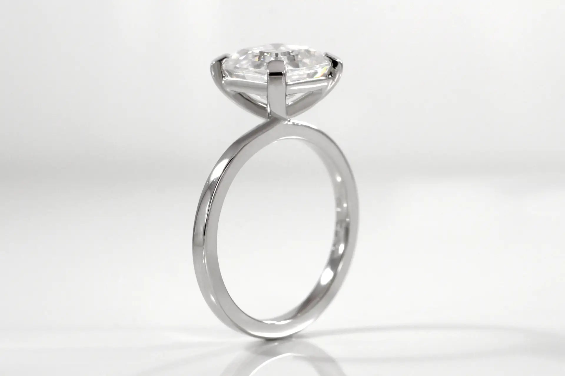 18k white gold 2 carat Asscher lab diamond solitaire engagement ring Quorri