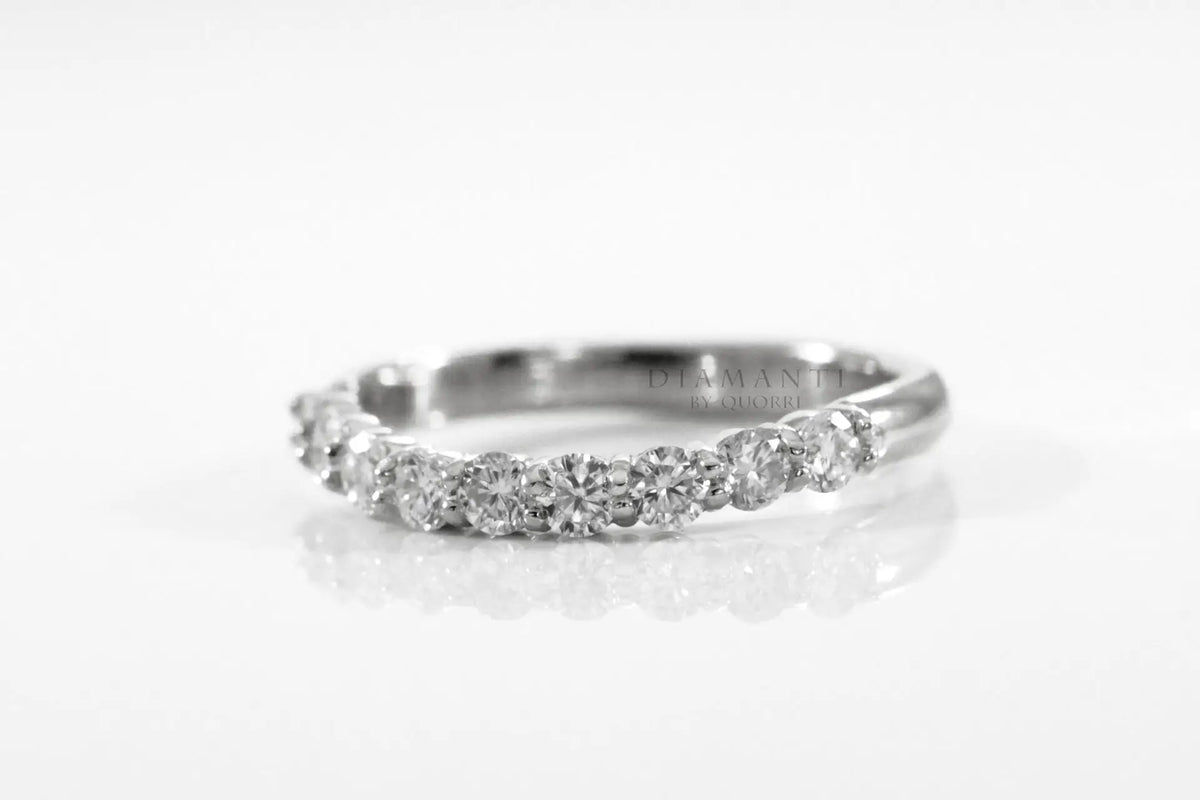 white gold round accented lab diamond wedding bands Quorri