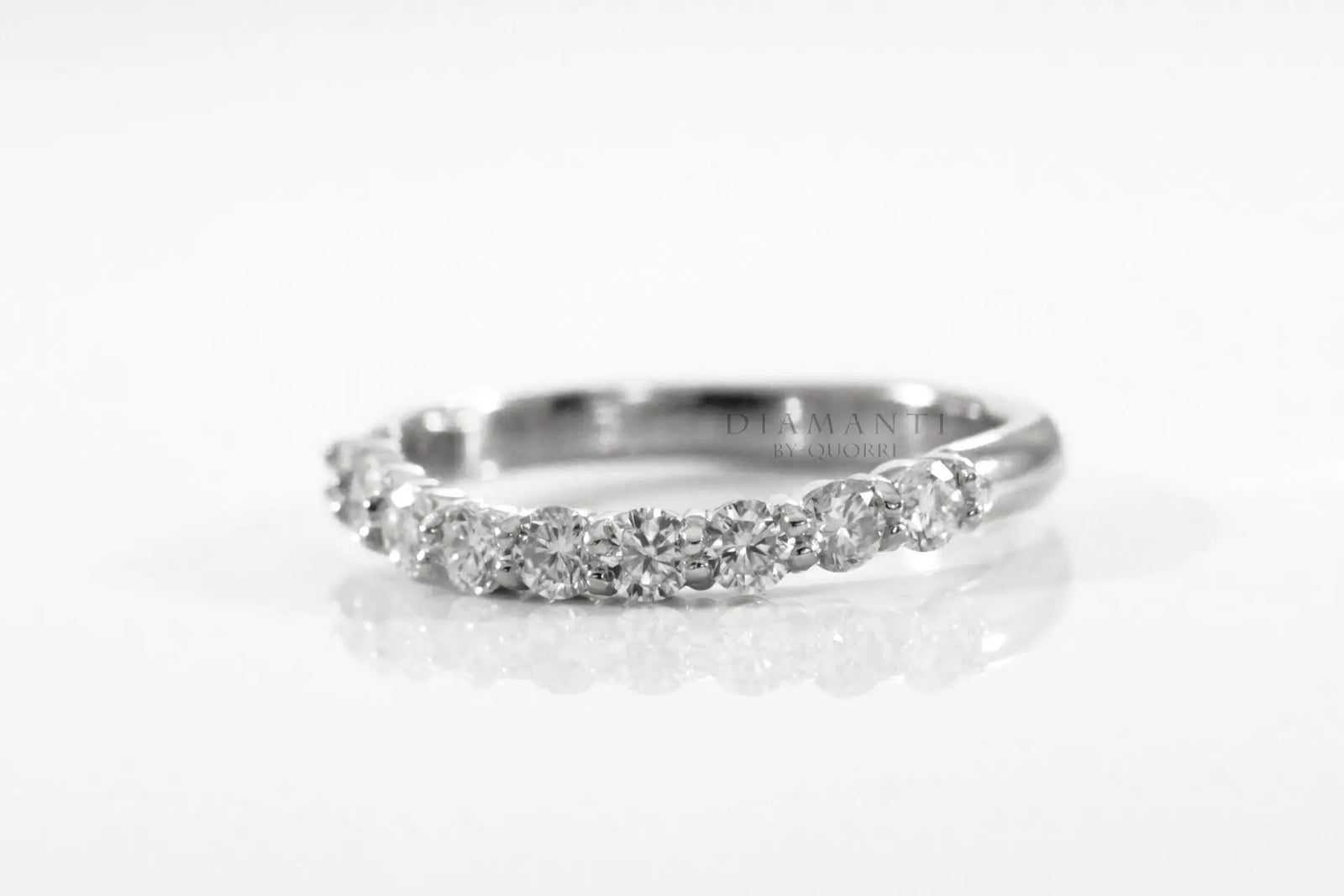 white gold round accented lab diamond wedding bands Quorri