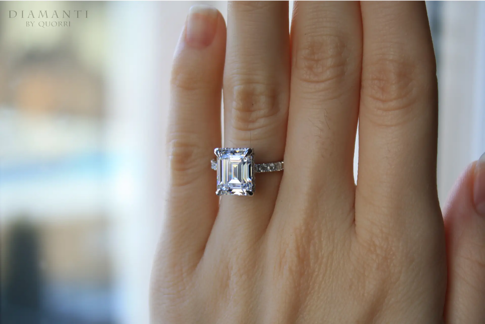 Emerald Claw Prong Lab Grown Diamond Engagement Ring