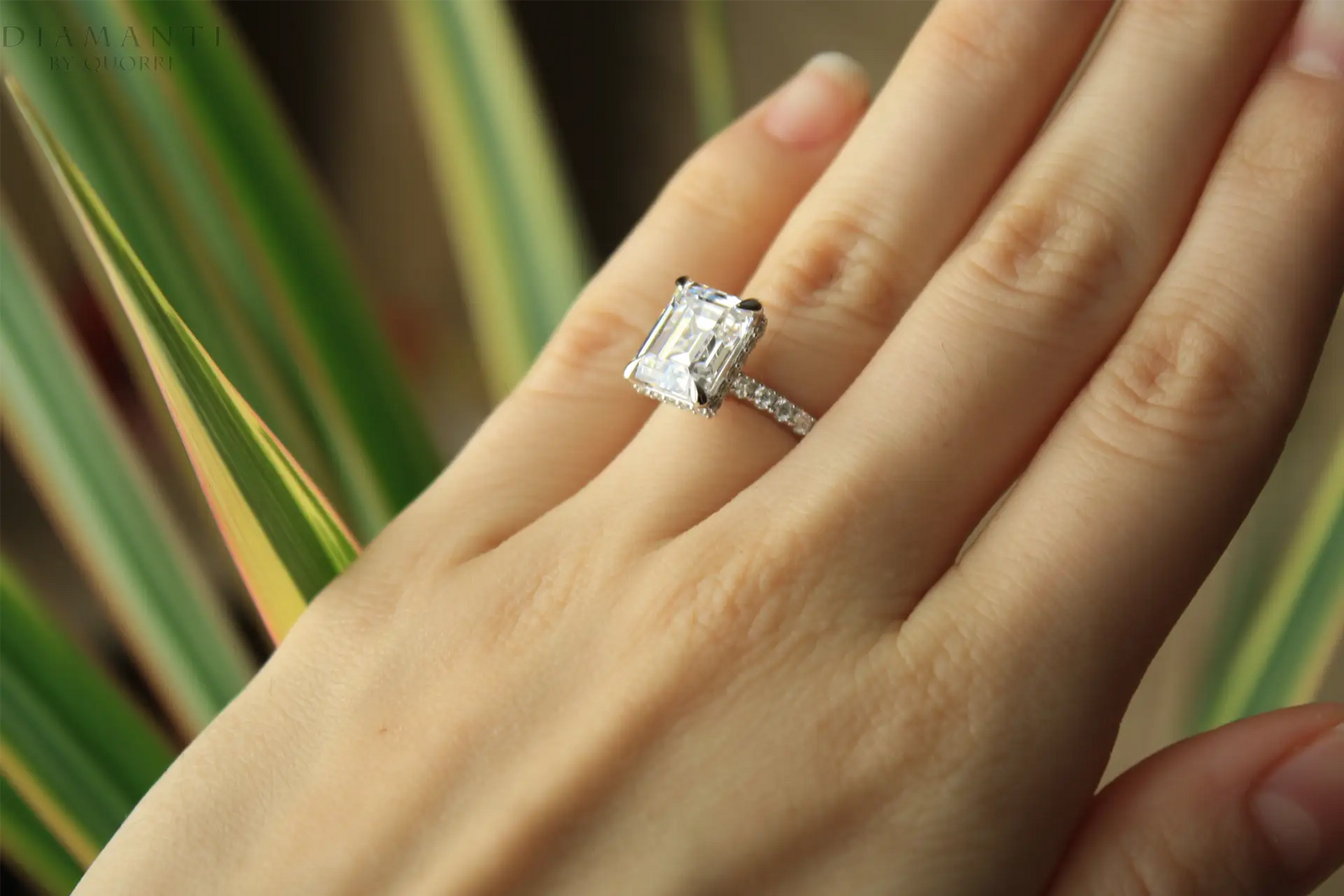 Emerald Claw Prong Lab Grown Diamond Engagement Ring