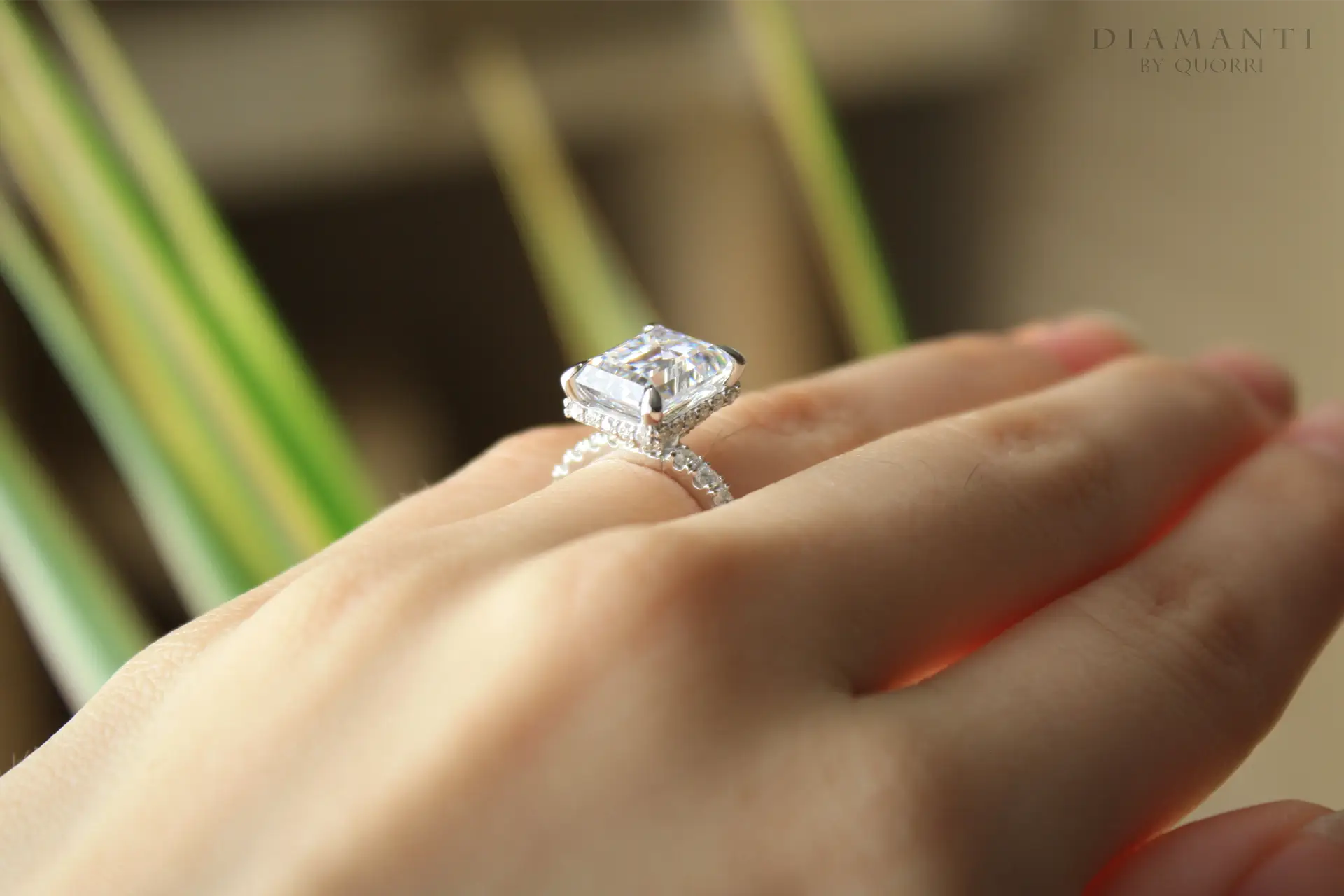 Emerald Claw Prong Lab Grown Diamond Engagement Ring