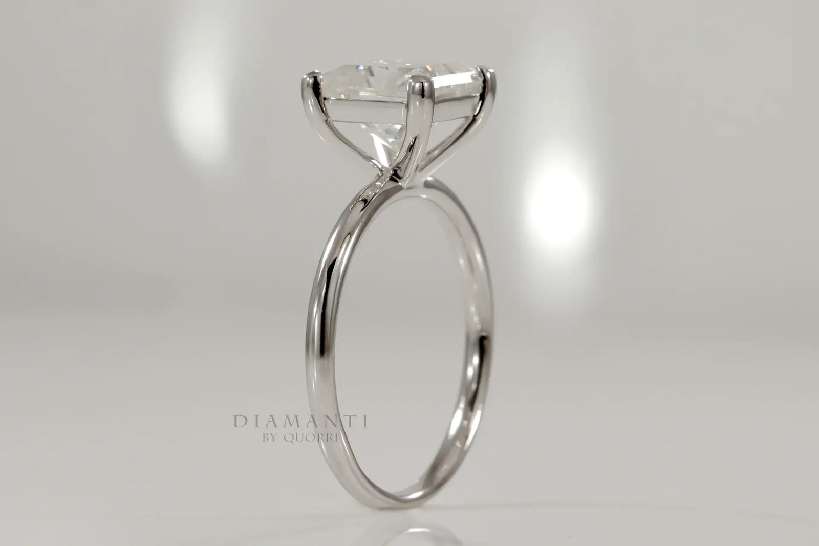 affordable 18k white gold princess lab diamond engagement ring Quorri