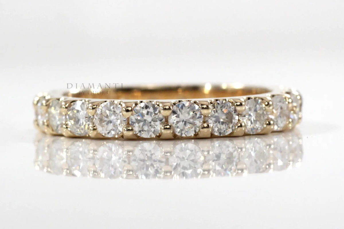 18k yellow gold round brilliant 2.5 ct.tw lab grown diamond eternity band Quorri