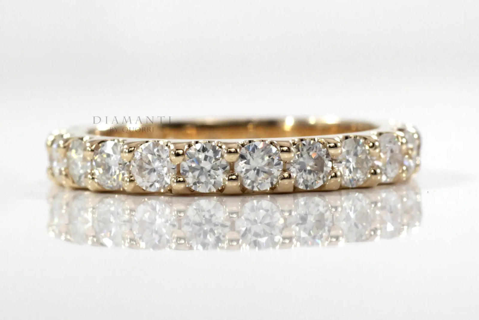 18k yellow gold round brilliant 2.5 ct.tw lab grown diamond eternity band Quorri