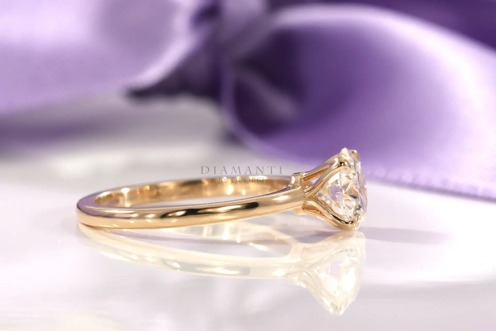18k yellow gold petite promise lab diamond engagement ring Quorri