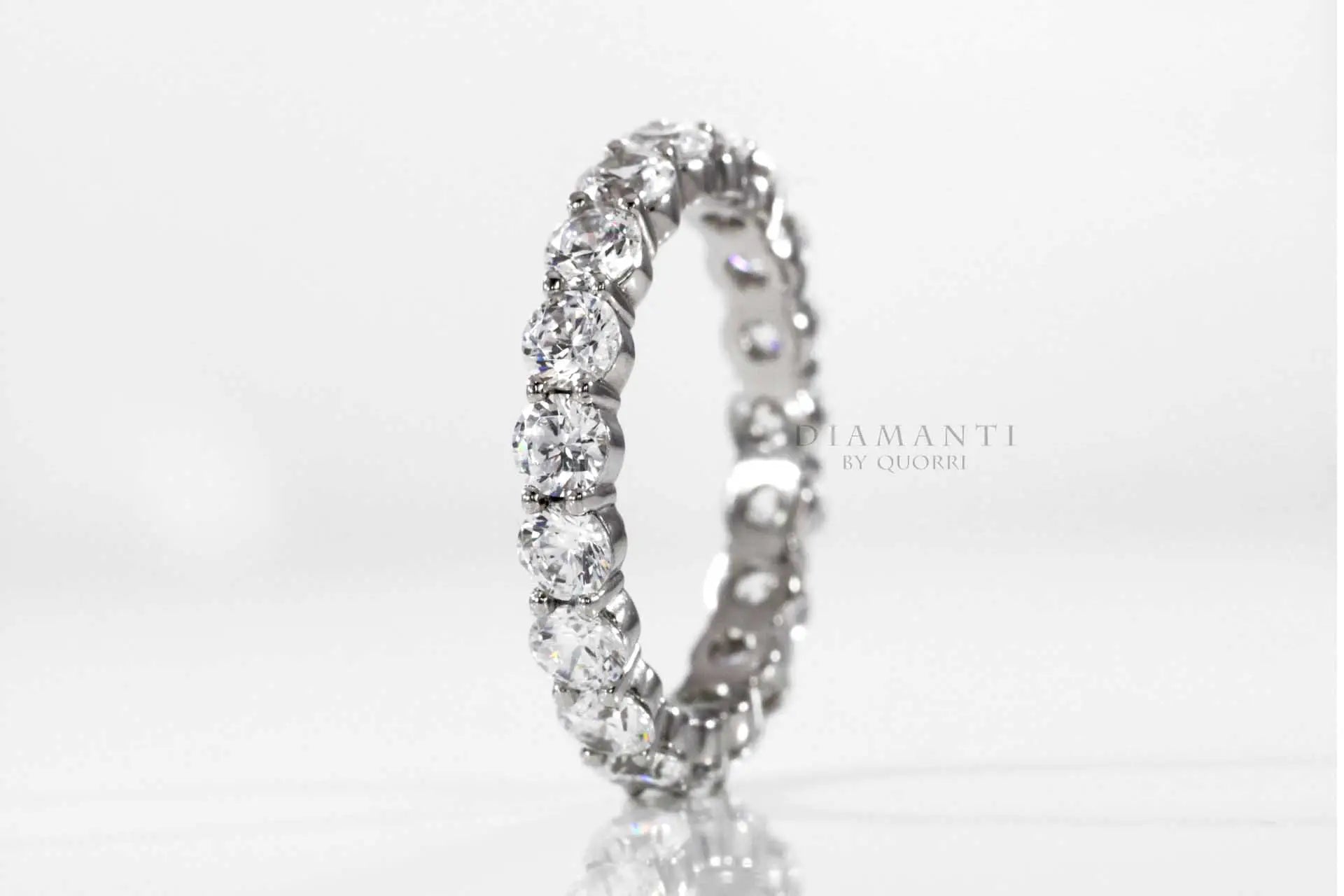 platinum round brilliant 2ct.tw lab grown diamond eternity anniversary band Quorri