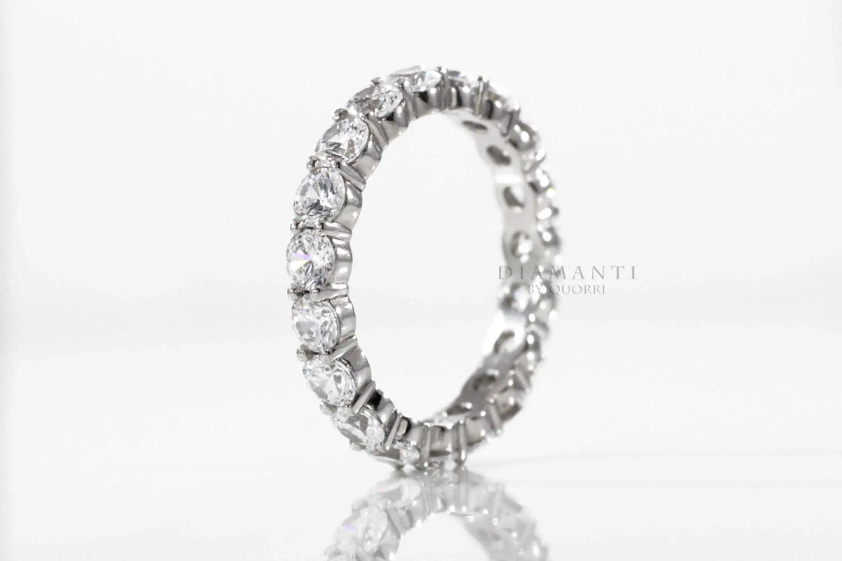 white gold round brilliant lab diamond eternity anniversary band Quorri Canada