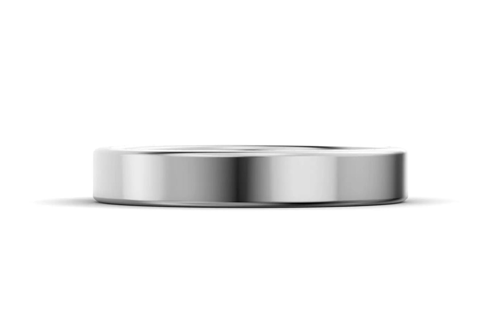 modern flat wedding band 14k white gold Quorri Canada