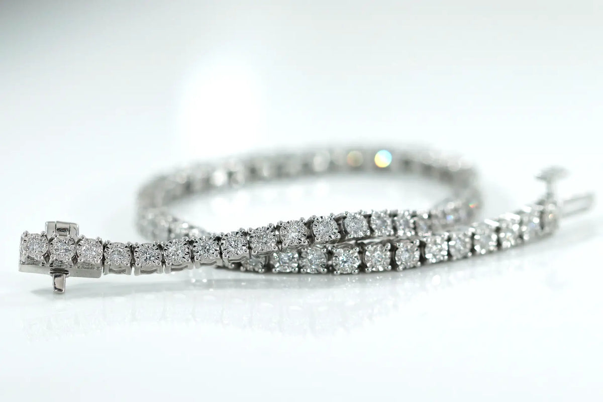 Silver 3ct.tw round lab diamond tennis bracelet Quorri Canada