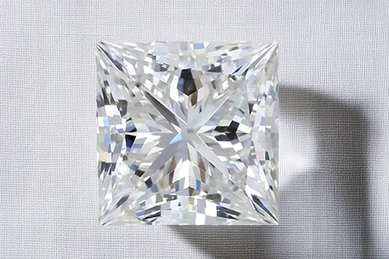 3 carat crushed ice princess square cut lab grown diamond moissanite at Quorri Canada