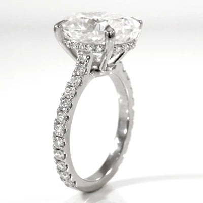 designer 4ct oval under halo accented diamond engagement ring Quorri