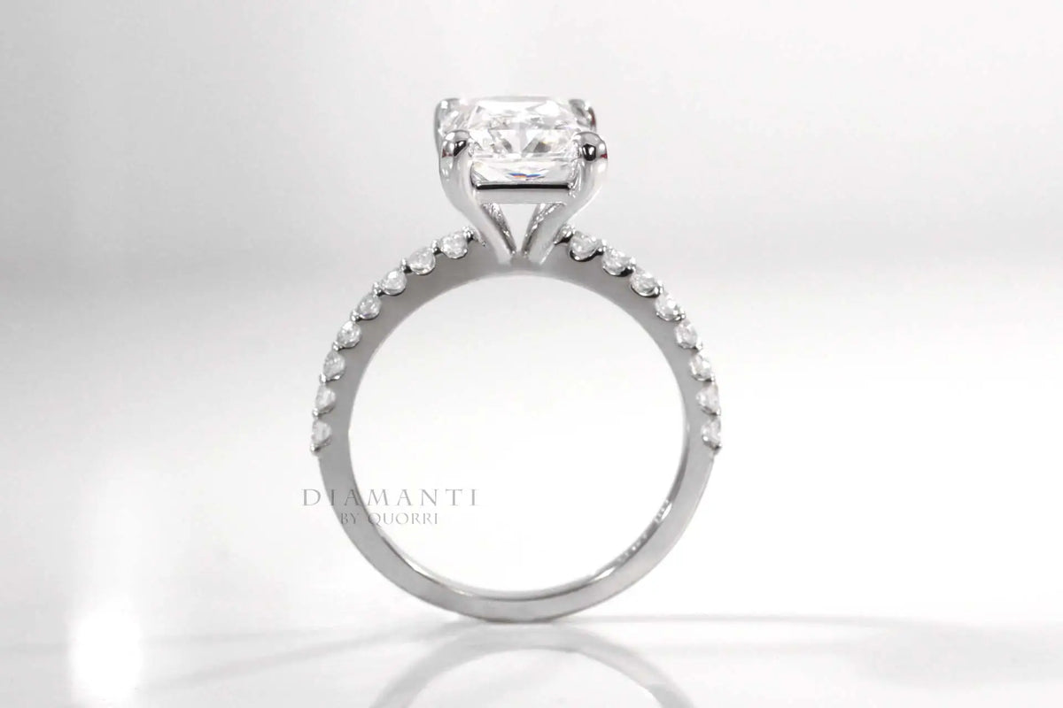 14k white gold accented affordable 2 carat princess lab grown diamond engagement ring Quorri