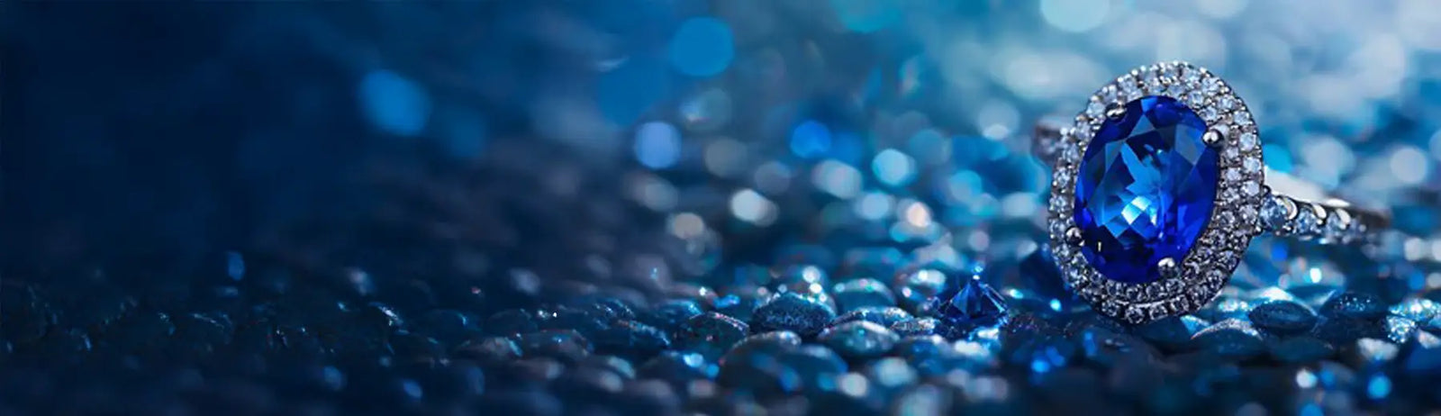 designer 3 carat blue lab sapphire diamond halo ring Quorri 