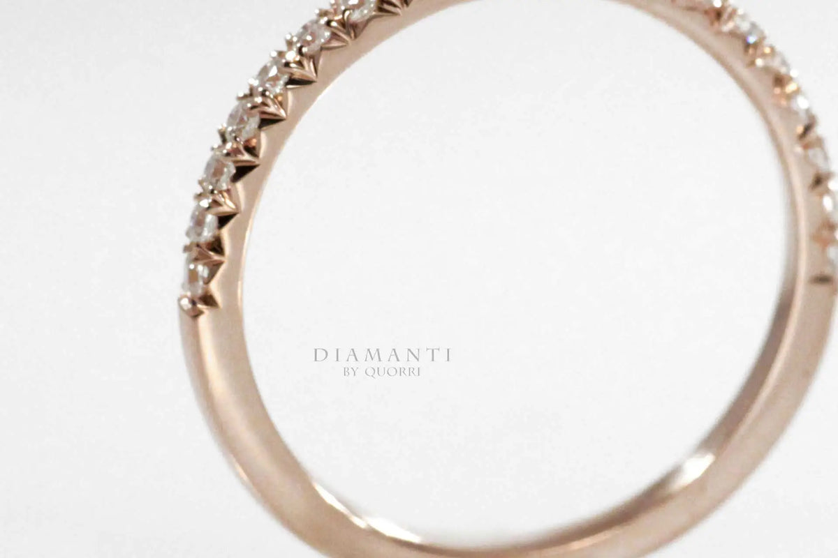 18k rose gold affordable designer accented cushion lab diamond engagement ring Quorri