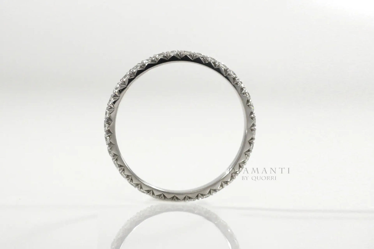 designer fish-tail set 18k white gold 1 carat to 4 carat diamond eternity rings Quorri Canada