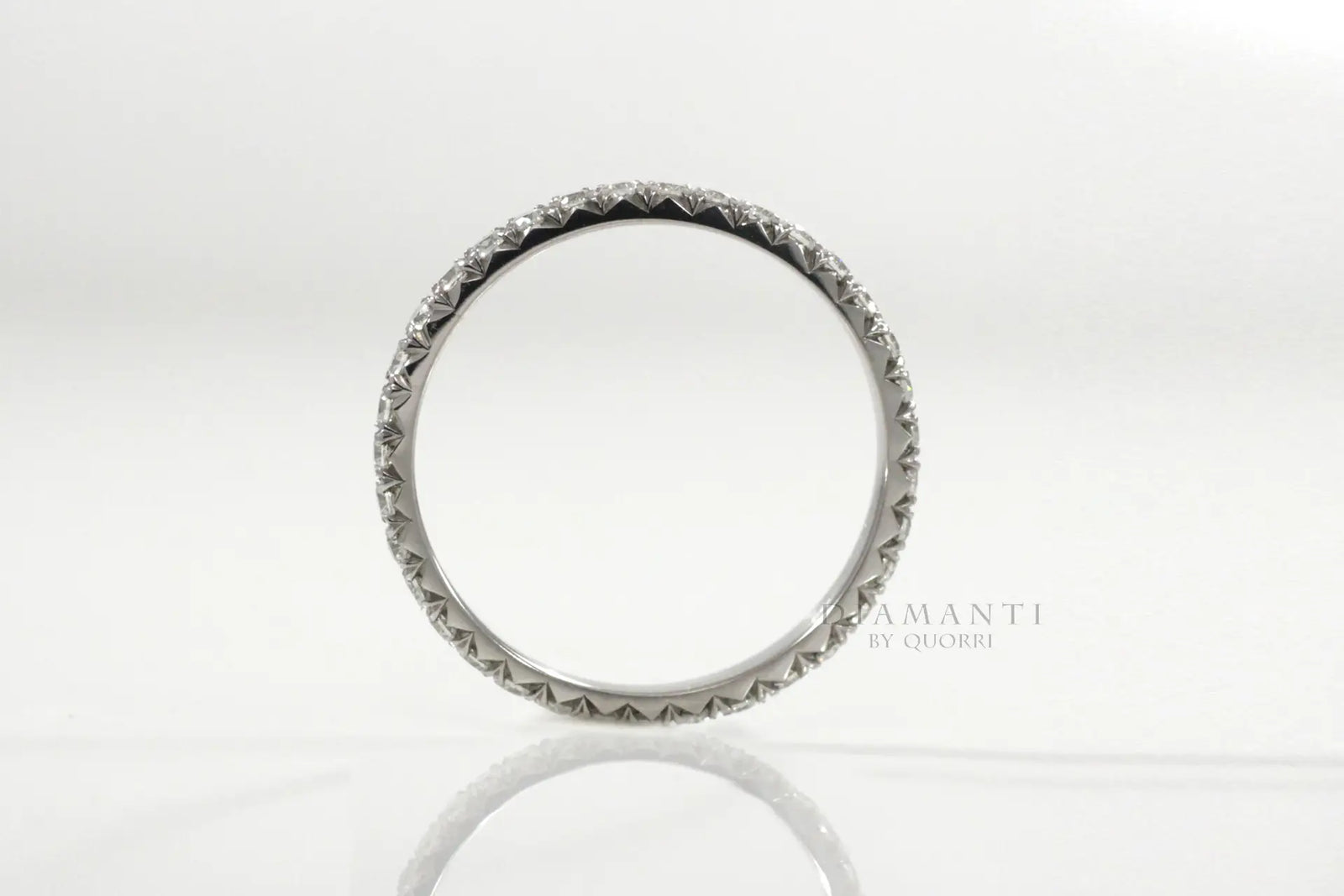 designer fish-tail set 18k white gold 1 carat to 4 carat diamond eternity rings Quorri Canada
