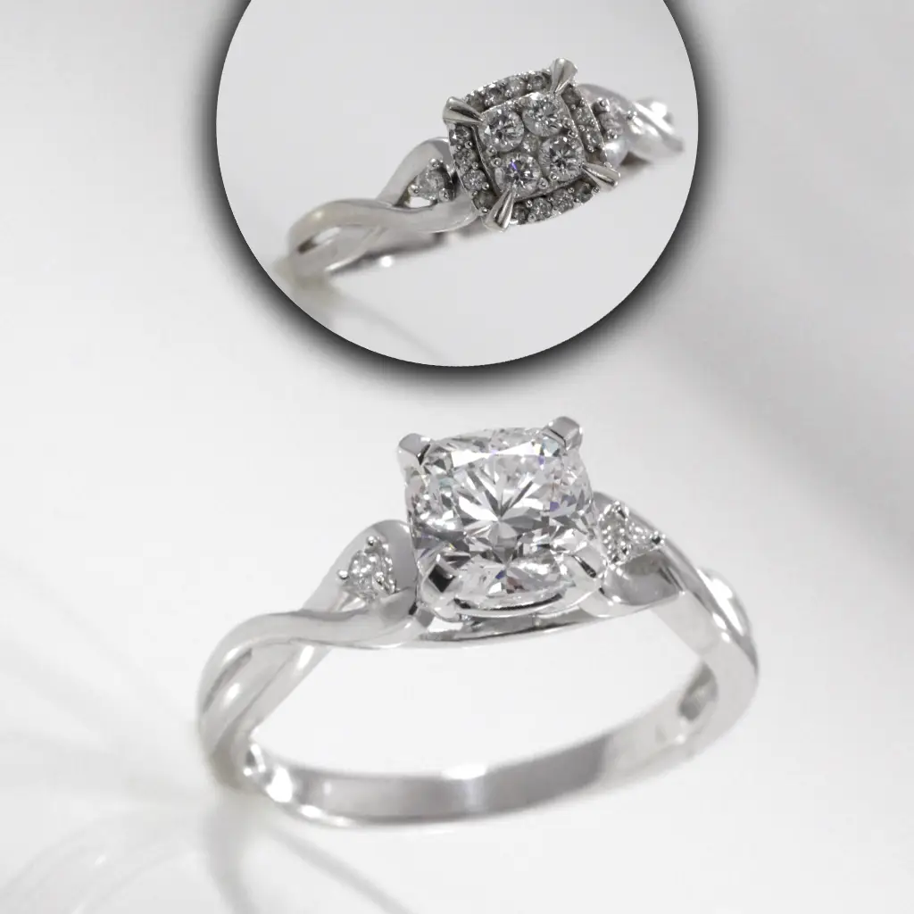 round brilliant engagement ring transformation and service Quorri Canada