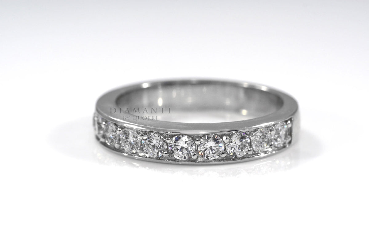 18k white gold .75ct.tw round lab diamond wedding band Quorri