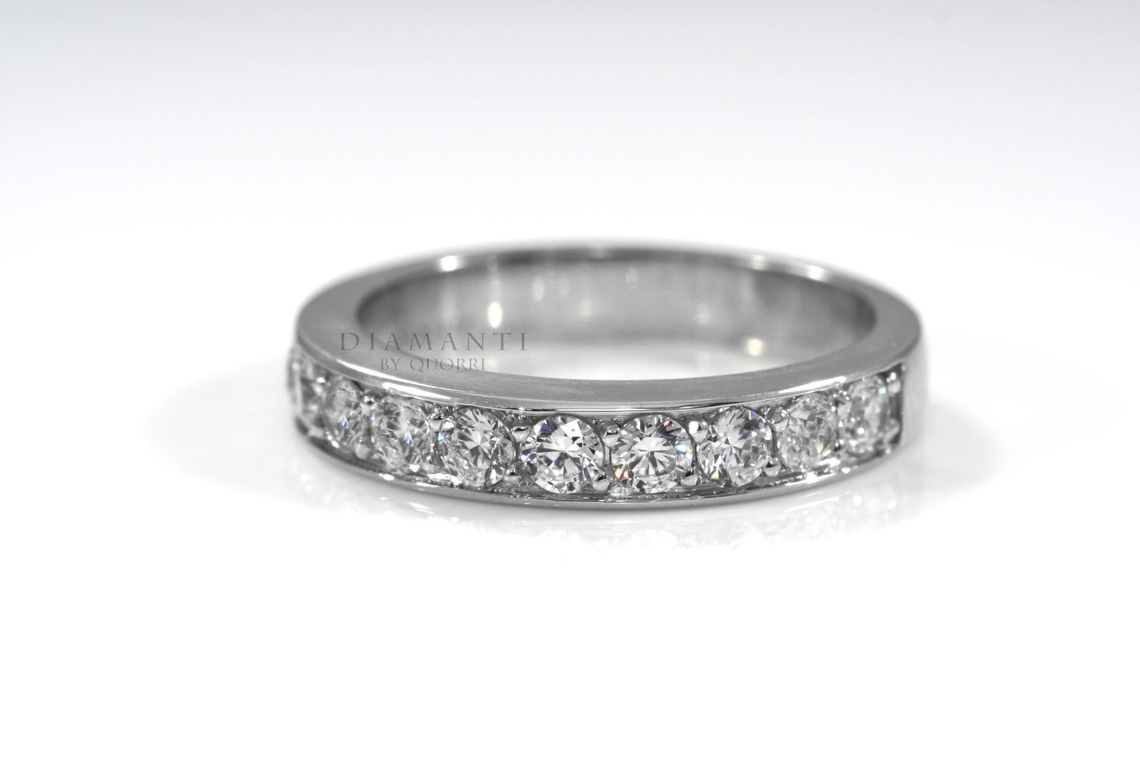 18k white gold .75ct.tw round lab diamond wedding band Quorri