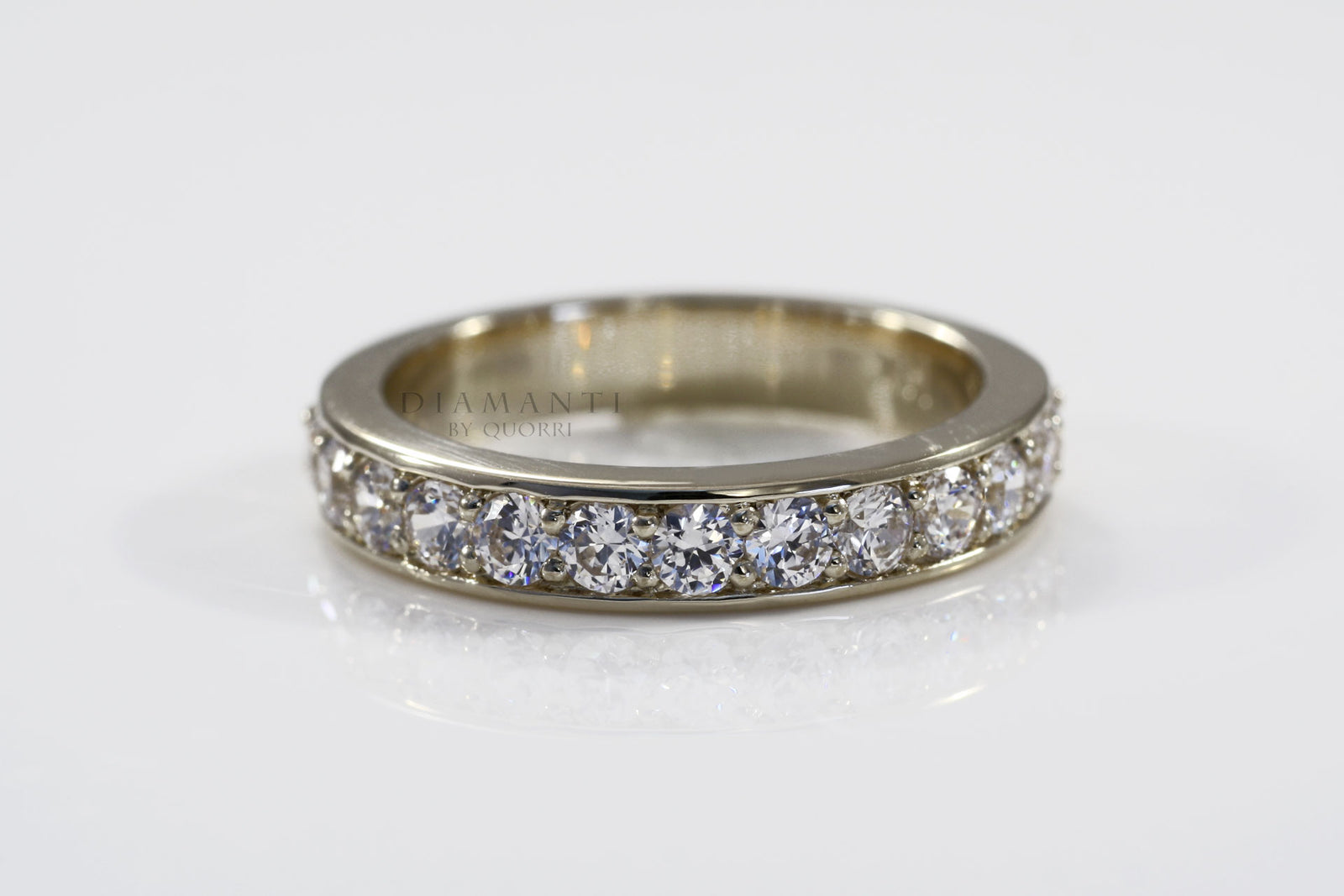 affordable 18k yellow gold gold .75ct.tw round lab diamond wedding band Quorri