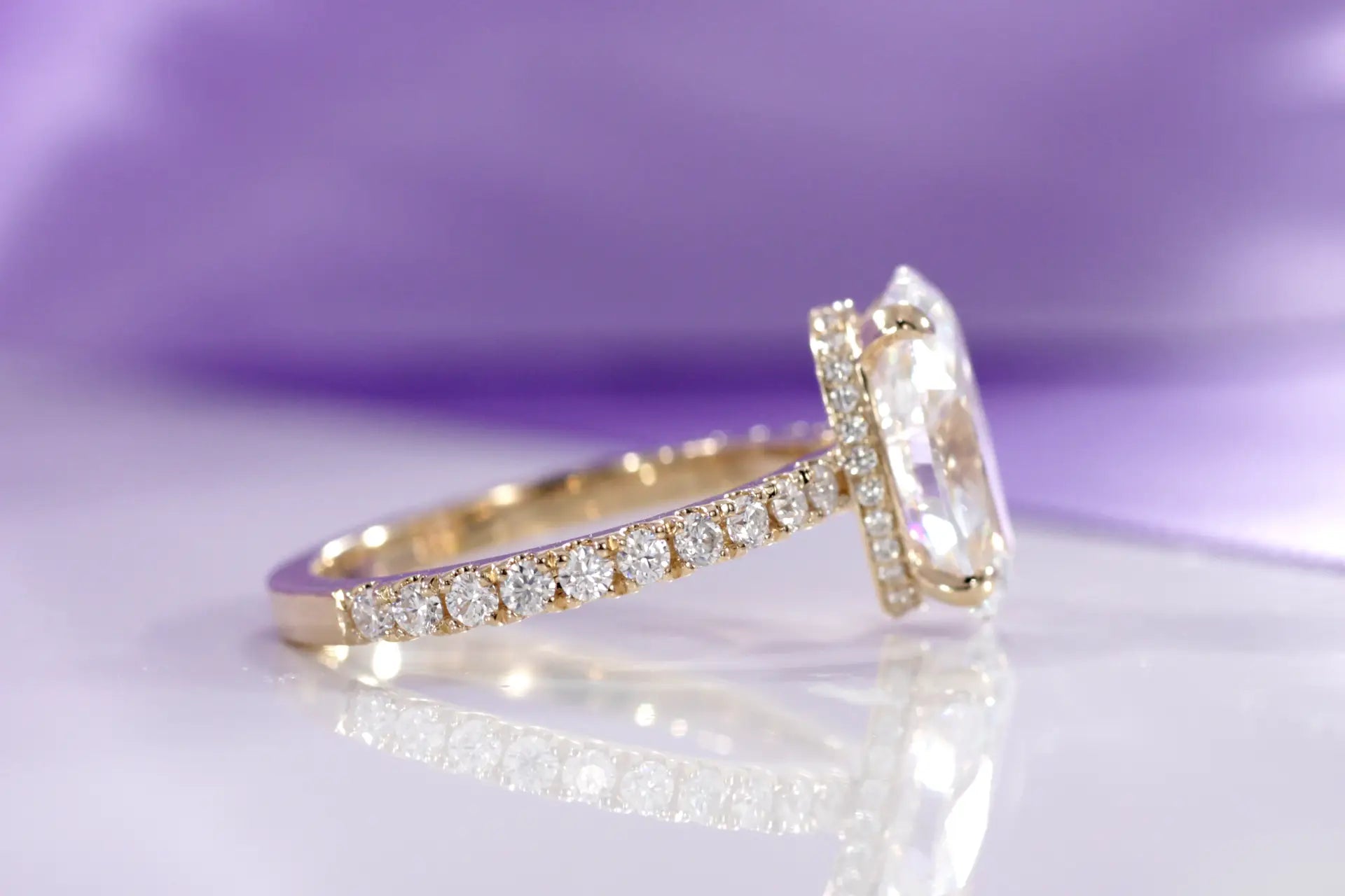 Venus Oval Hidden-Halo Engagement Ring - Main Image