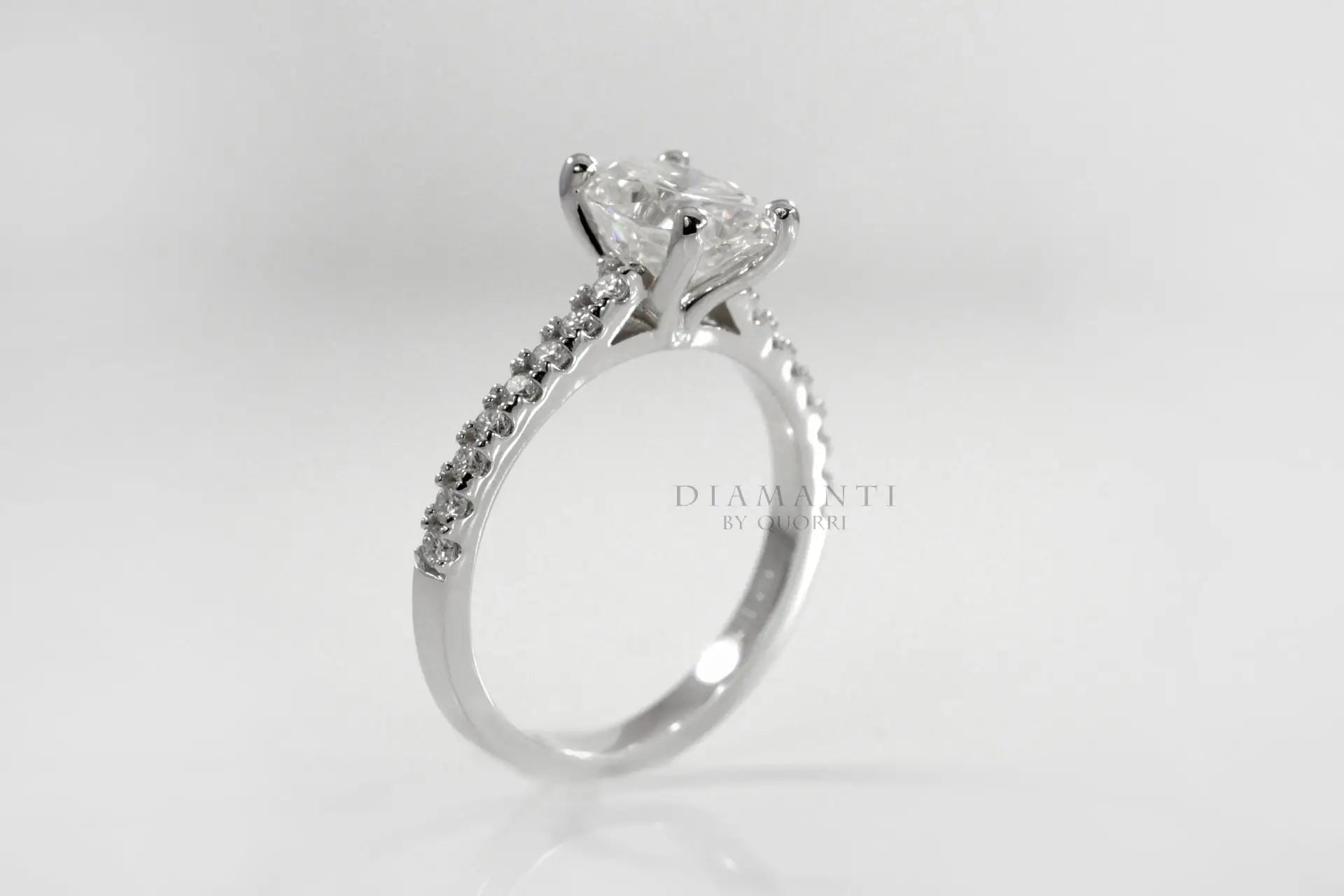 affordable accented oval lab diamond engagement ring Quorri