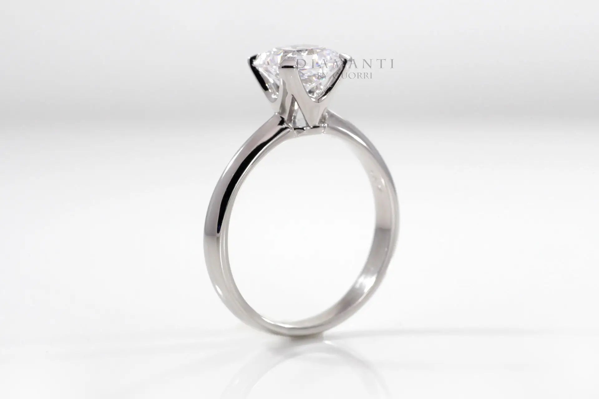 affordable white gold 2 carat princess lab grown diamond solitaire engagemrent ring Quorri