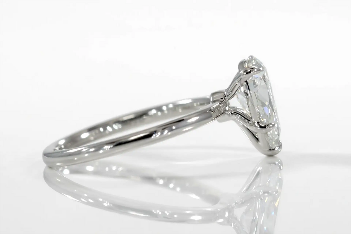 14k White Gold 2-carat pear lab grown diamond solitaire engagement ring Quorri