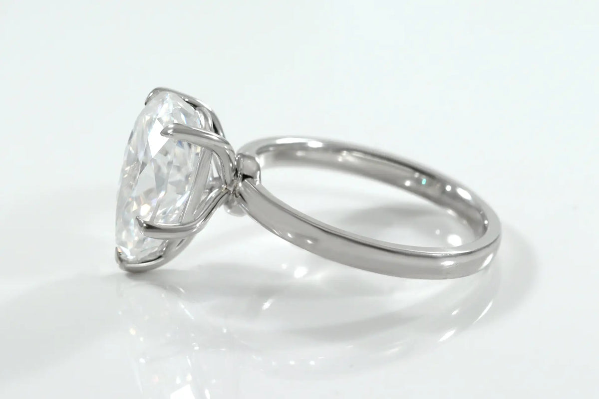 18k White Gold 3 carat pear lab grown diamond solitaire engagement ring Quorri