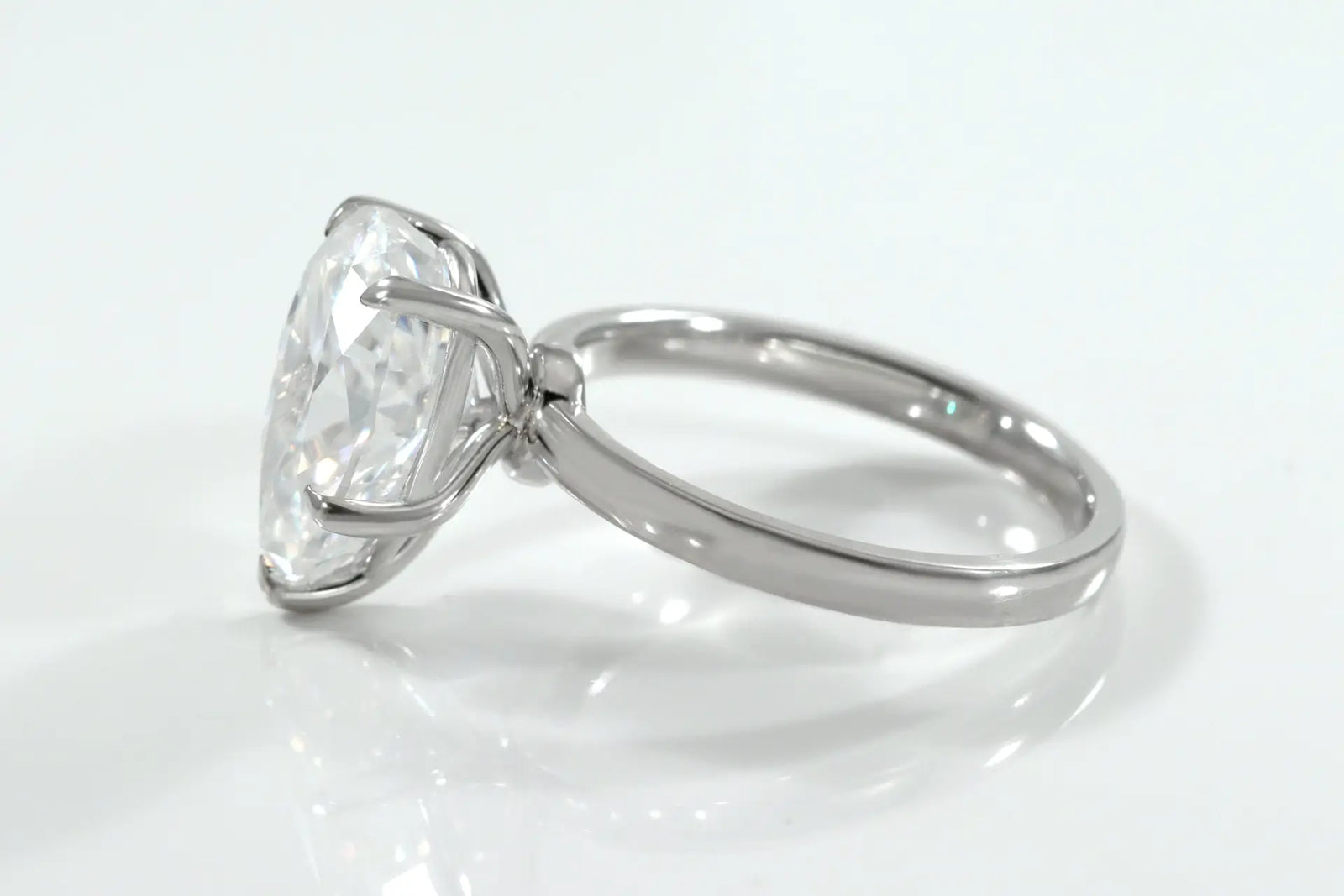 18k White Gold 3 carat pear lab grown diamond solitaire engagement ring Quorri