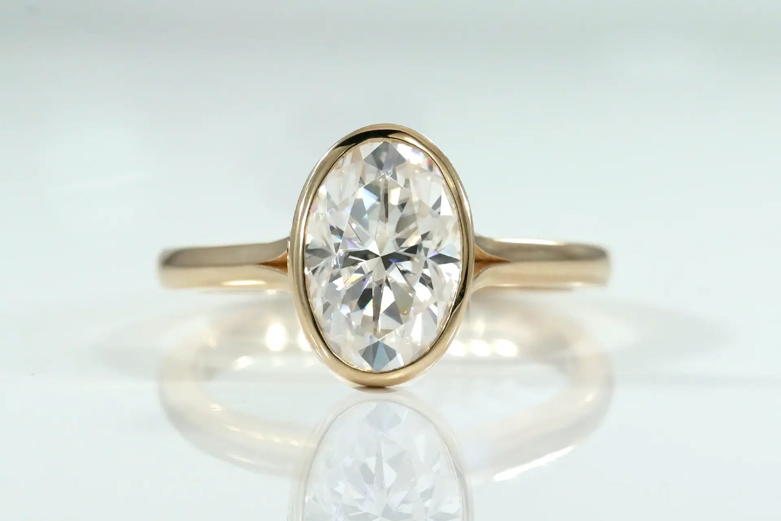 18k yellow gold 2 carat oval lab diamond solitaire engagement ring Quorri