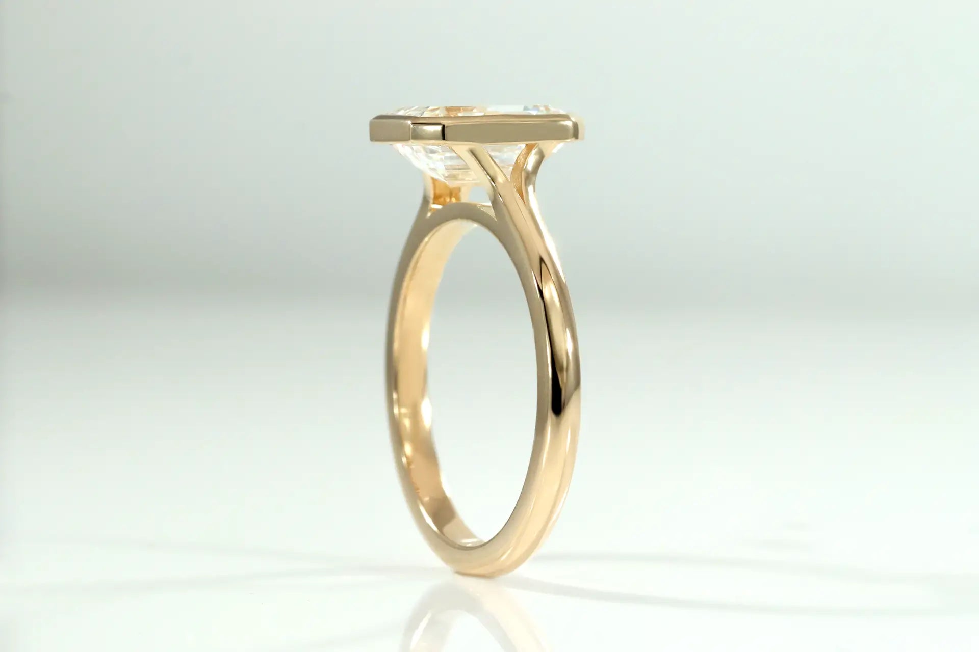 18k yellow gold 2 carat oval lab diamond solitaire engagement ring Quorri