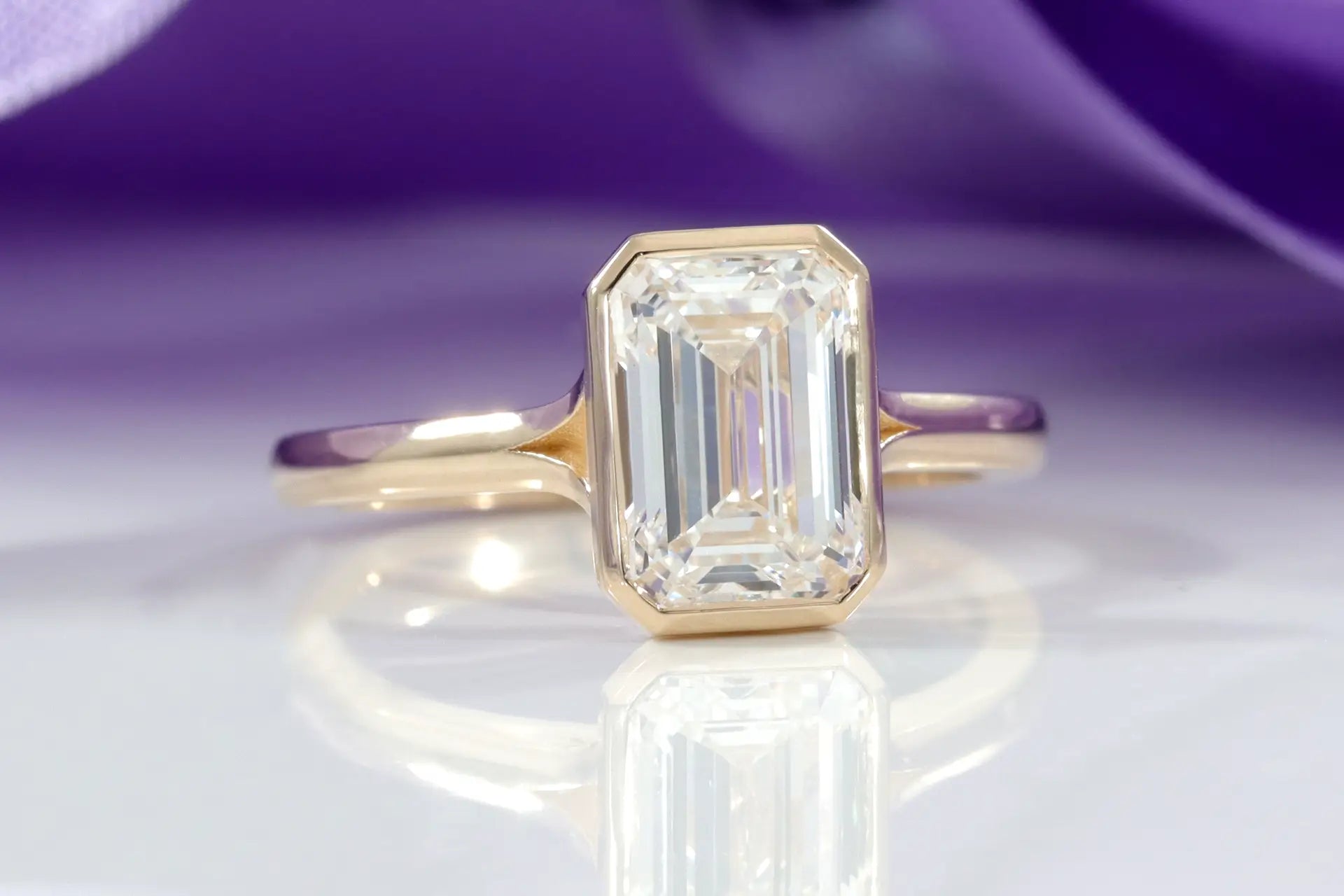 Zen Emerald Bezel Engagement Ring