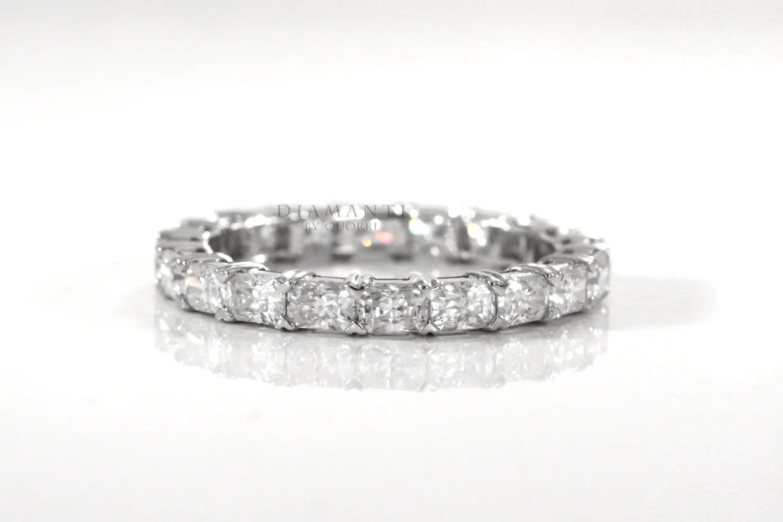 designer 18k white gold 3 carat diamond eternity wedding and anniversary ring Quorri Canada