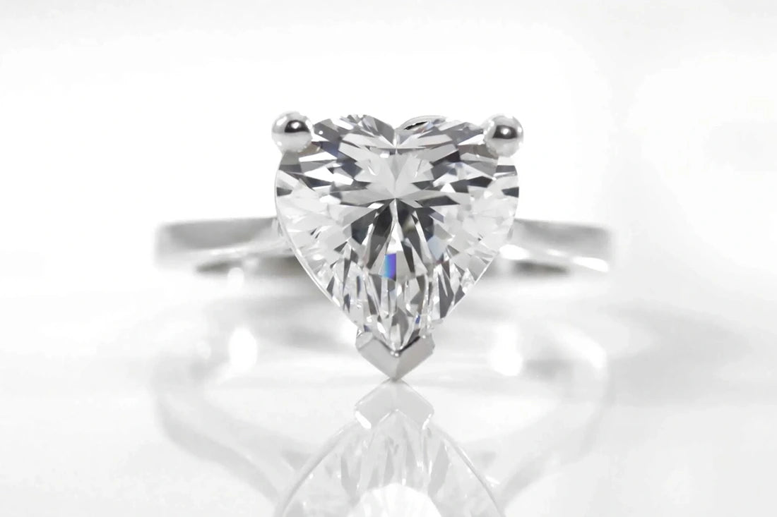 affordable heart cut Platinum 1-carat lab created diamond solitaire engagement ring